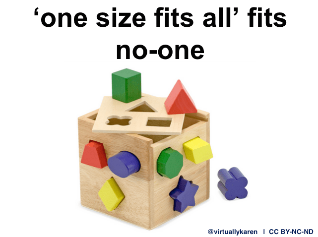 one size fits all fits noone